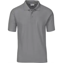 Mens Basic Pique Golf Shirt Grey Front
